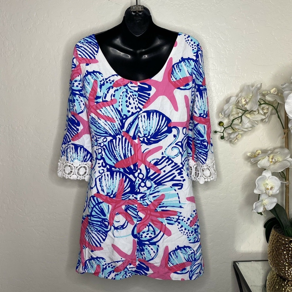 Lilly Pulitzer Harbor Tunic Dress She She Shells Starfish Holy Grail XS - Picture 2 of 4